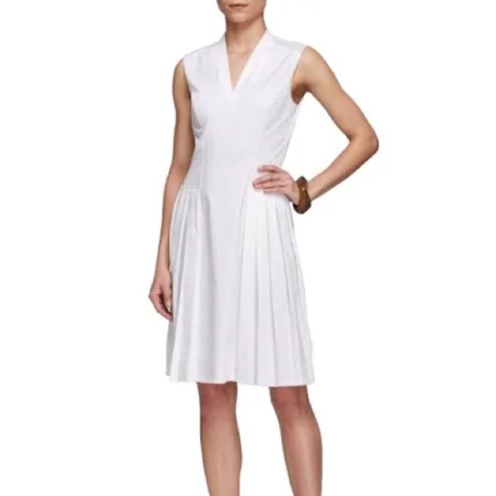 Elie Tahari Women's Jessy Cotton Poplin Pleated Dress in Dust Rose